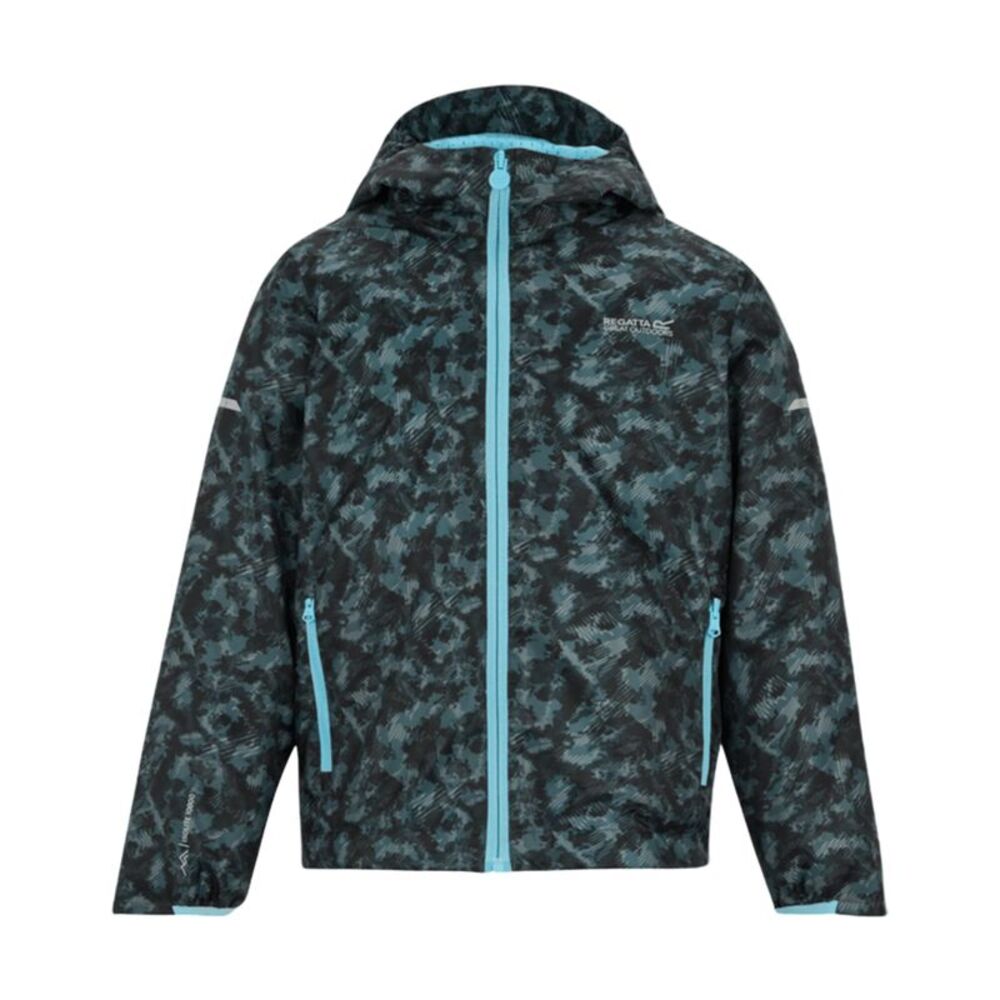 Regatta Childrens/Kids Lever II Camo Waterproof Jacket / China Blue
